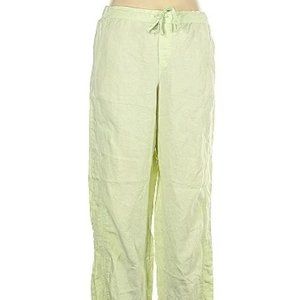 Mint green J Jill Love Linen pull on drawstring pants  pockets